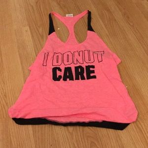 Pink and black tank top